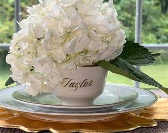 Personalized Tea Cup Bridal Shower Favors | Tea Party Centerpieces | Custom Brunch Decor