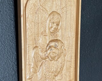 Custom Wood Portrait Carving from Photo, People or Pets