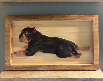 Custom Dog Carving, Bully Breed Wall Art