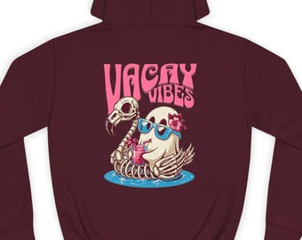 Ghost on a Flamingo Floaty Hoodie