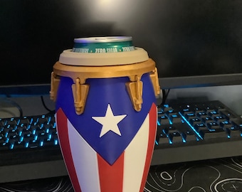 Nevera portátil Puerto Rico Conga 3 en 1 / Latas, botellas, abrebotellas (impresa en 3D)