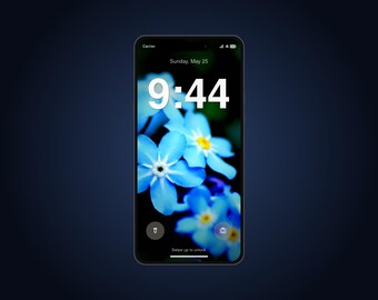 Forget Me Not Live Wallpaper for Phone | Animated Blue Flowers Macro | iPhone & Android Lock Screen Video Wallpaper