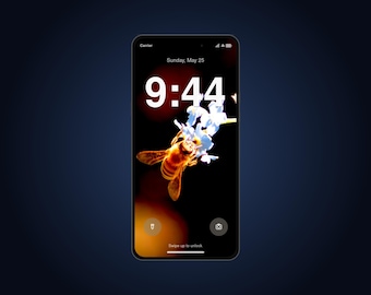 Honeybee Live Wallpaper for Phone | Animated Bee on White Blossoms | iPhone & Android Lock Screen Video Wallpaper