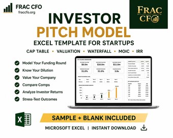 Investor Pitch Model Excel Template