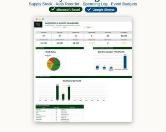 Inventory & Budget Tracker Excel template