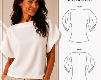 Balloon Sleeve Blouse Sewing Pattern PDF | MIA Blouse Pattern | Elegant Women Top | Instant Download