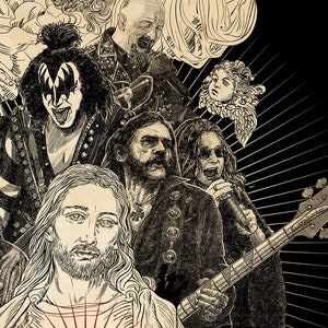 God Gave Rock & Roll to You Metal Music Poster, Black Sabbath, Large Music Poster, Metallica, Hard Rock, Heavy Metal Music, Concert Poster