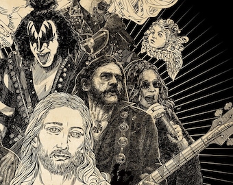 Heavy Metal Legends Art Poster: God Gave Rock & Roll