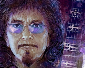 Tony Iommi poster. Black Sabbath Poster, Black Sabbath Print, Ozzy Osbourne, Ozzy, Black Sabbath, Hard Rock, Heavy Metal Guitar Music Poster