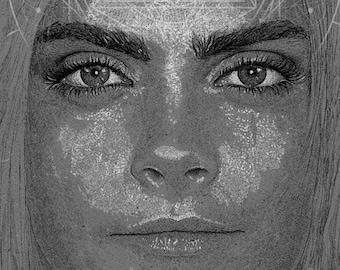 Cara Delevingne poster. Original Wall Art, Wall Decor