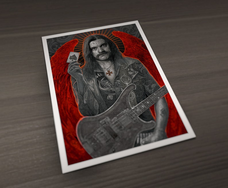 Lemmy Poster, Motorhead Poster, Lemmy Kilmister, Lemmy, Motorhead, MotöRhead, Metal Music Poster, Ace Of Spades, Rock N Roll, Gift image 2
