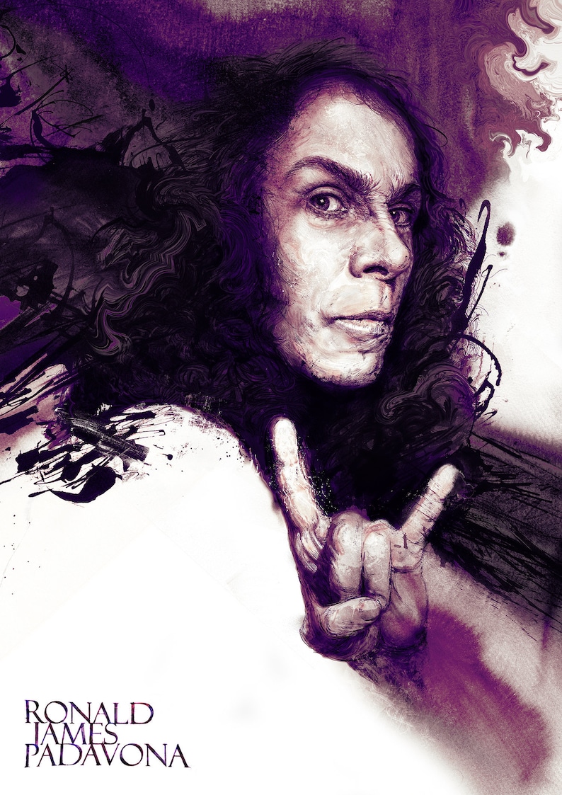 Ronnie Jame Dio Tribute Print, Ozzy Osborn, Elf, Heaven And Hell, Black Sabbath, Dio, Deep Purple, Heavy Metal, Open Edition Print image 1