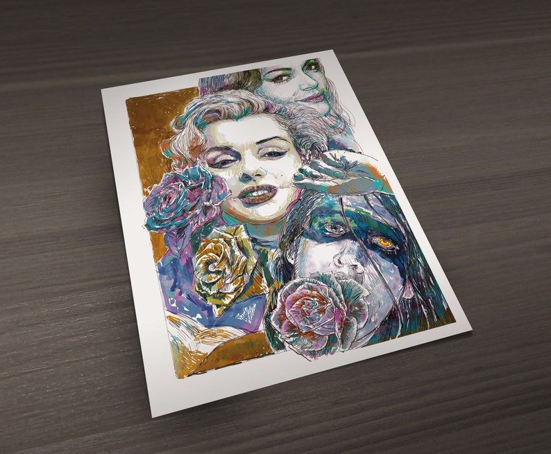Marylin Monroe print Roses for Marylin image 2