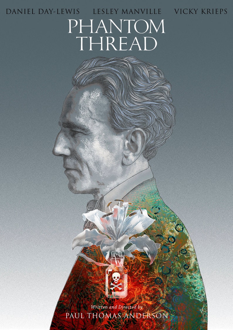 Phantom Thread Poster. Alternative Movie Poster. Pt Anderson, Licorice Pizza, Inherent Vice