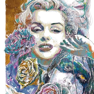 Marylin Monroe print Roses for Marylin image 1