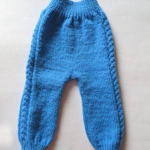 Wool Baby Pants Celtic Aran Pattern Hand Knitted Infant Trousers Warm Winter Toddler Pants Braided Cables Babies Leg Warmers Christmas Gift