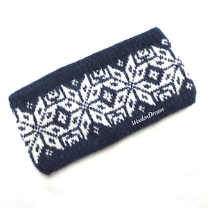 Fascia per capelli lavorata a mano in lana merino, scaldaorecchie scandinavi, stile boho, lavorata a maglia, con stelle norvegesi, fascia per capelli unisex, accessorio per capelli, regalo di Natale