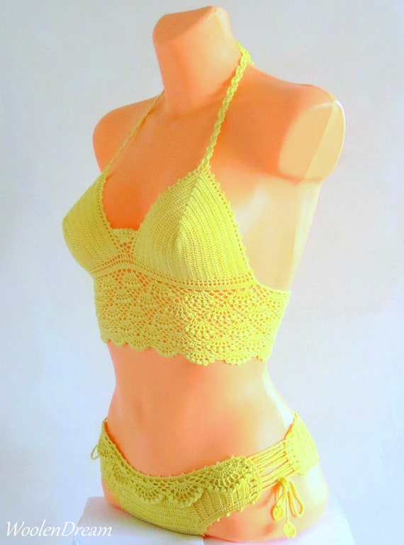 Crochet Bikini Swimsuit Women's Sexy Swimwear Handmade Bikini Set