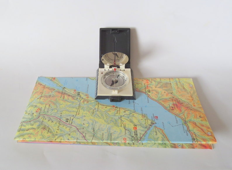 Pocket compass military working compass red army soviet navigation compass Tourist 2 vintage gift for travelers collectible gift for Him image 1