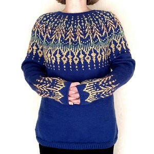 Hand Knit Icelandic Wool Sweater: Scandinavian Lopapeysa Jumper