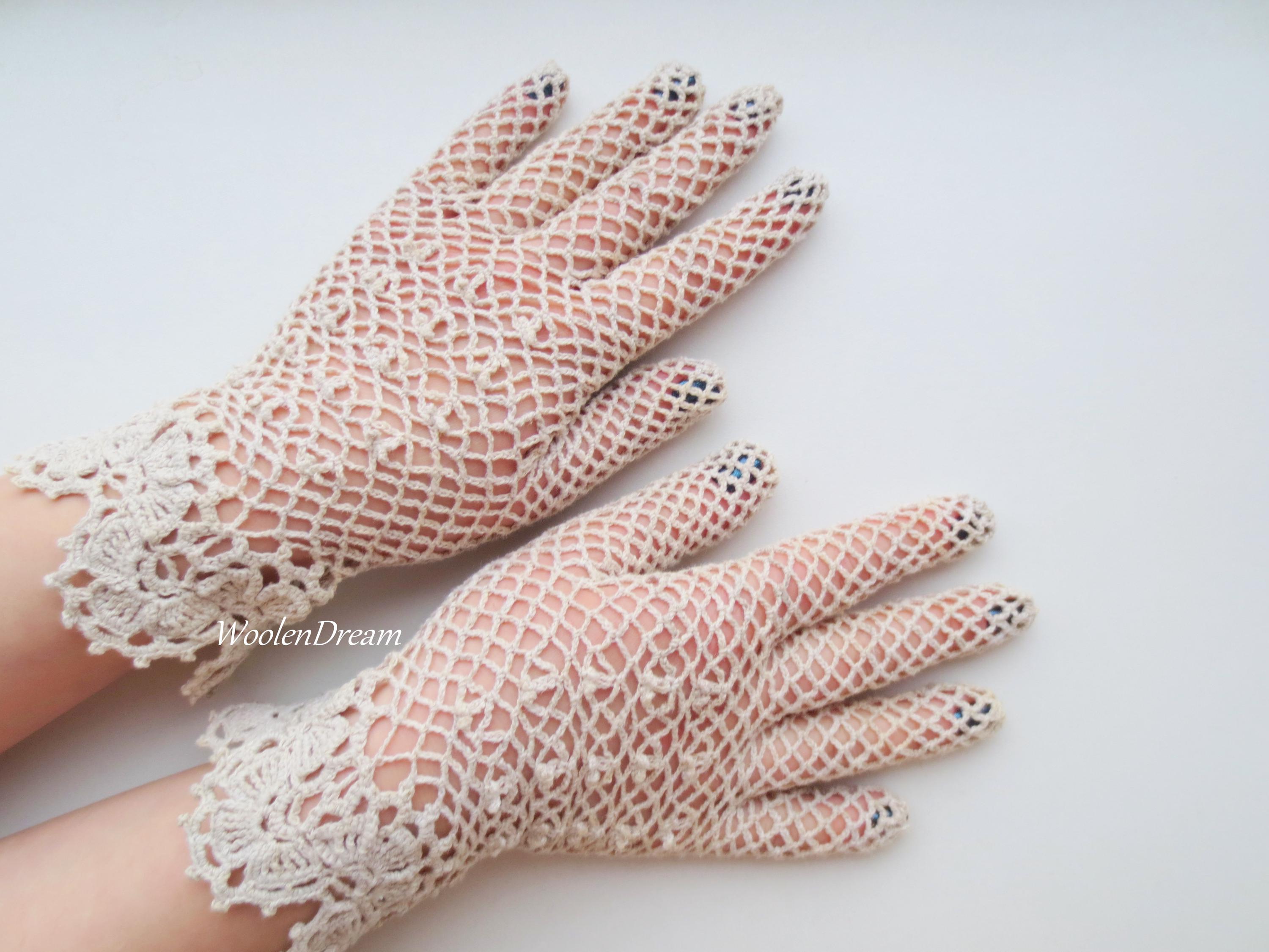 Crochet bridal gloves discount