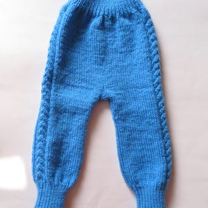Pantalones de lana tejidos a mano con cables trenzados, calentadores de piernas para recién nacidos, pantalones para bebés hechos a mano, regalo de Navidad