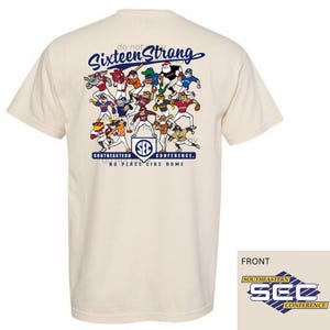 SEC Sixteen Strong Baseball Mascots Tee | Southeastern Conference Sports Fan Shirt
