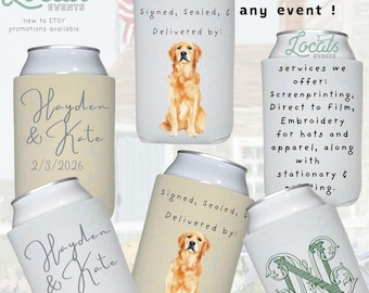 Custom Event Koozies | Personalized Wedding, Party, Business Logo Can Coolers