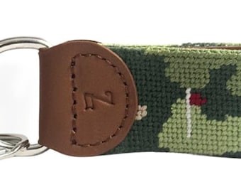 Golfer's Camo Needlepoint Key Fob