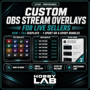 Custom OBS Stream Overlay Bundle for Live Sellers | 4 Sports Digital Setup