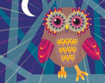 Owl Eyes 3 illustration print