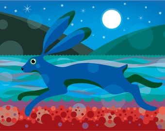 Hare illustration print