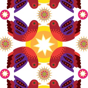 3 large sheets of eco Gift Wrap 'Birdstar' image 3