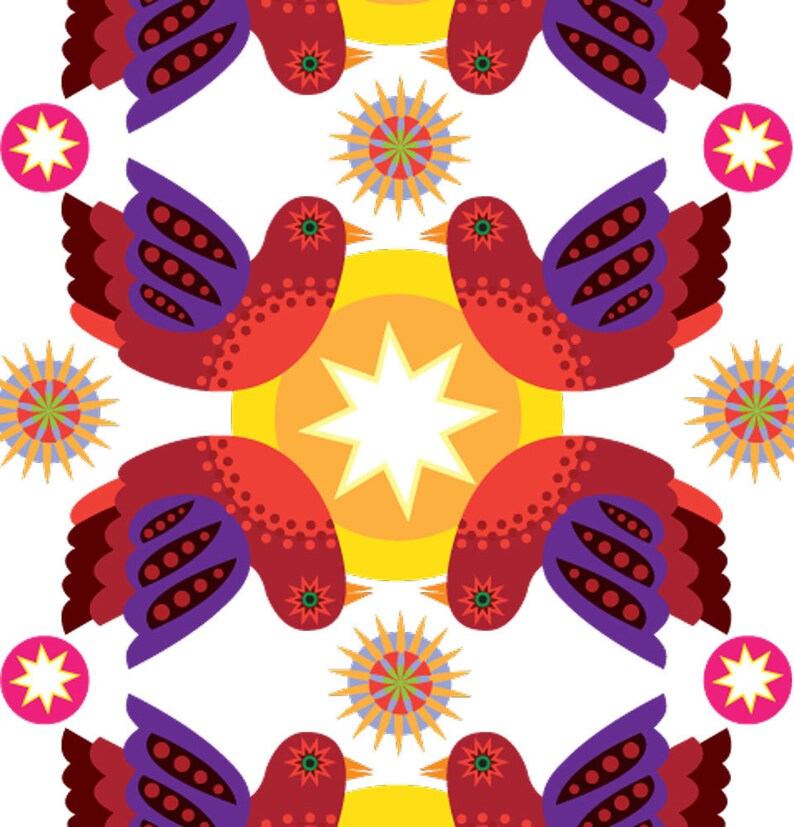 3 large sheets of eco Gift Wrap 'Birdstar' image 3