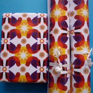 3 large sheets of eco Gift Wrap 'Birdstar' image 1