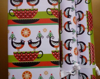 Eco Gift Wrap 'Tea Twirl' 3 sheets