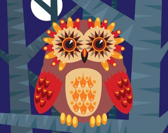 Illustration - 'Owl Eyes 2' print