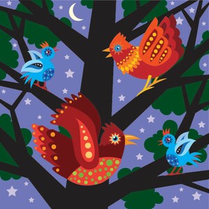 Night Bird illustration print