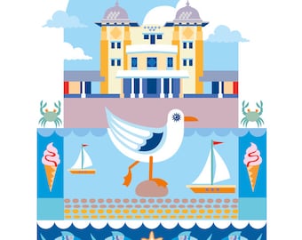 Penarth Pavillion illustration print