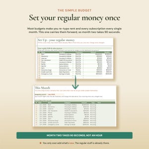 Paycheck budget spreadsheet that auto-fills recurring bills and subscriptions so setup takes minutes each month