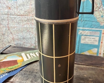 Vintage svart rutnätstermos