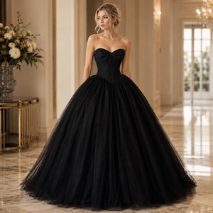 long dresses cute A Line Tulle Sweetheart Prom Dresses,long Formal Gowns – luladress Navy Blue B-AllInOne Midi Dress Summer Dresses size?:S