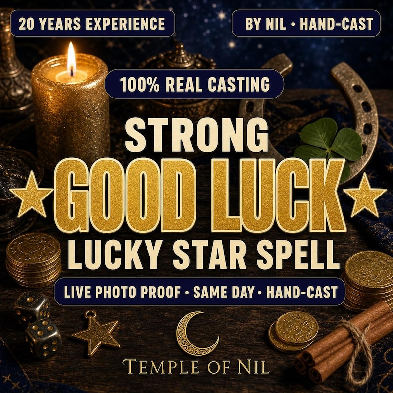 Lucky Star Good Luck Spell Casting | Same Day Hand-Cast Ritual (Photo Proof) image 1