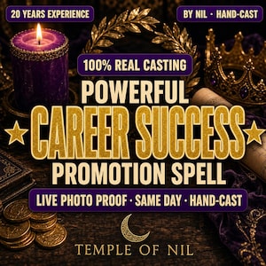 Career Crown Success Spell | Hand-Cast, Same Day Promotion, New Job Wins (Photo Proof)
