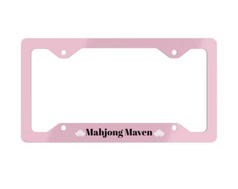 Mahjong Maven metalen nummerplaatlijst | Roze accent