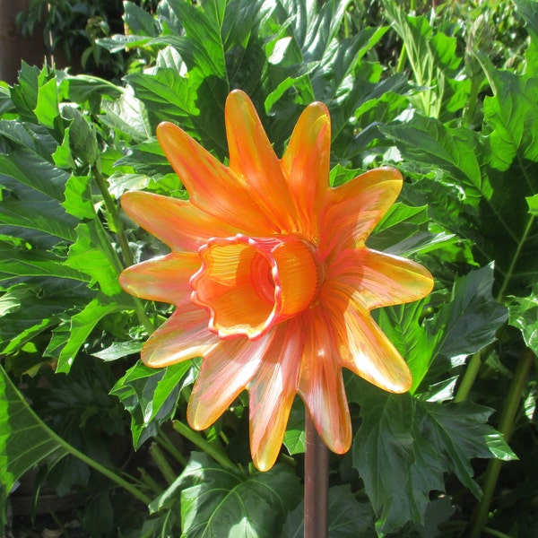 Gorgeous Absolute Orange Outdoor Decorations - Hand Painted - Garden Decor - Garden Art - Garden Sculpture - garden gift, birthday gift