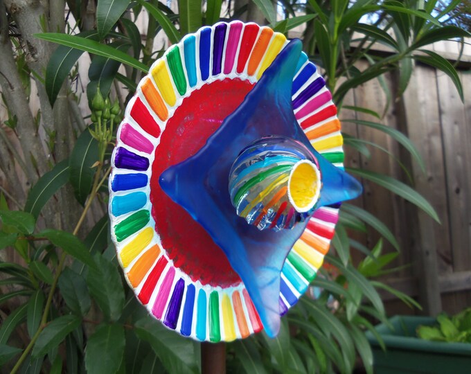 Garden Decor Glass Flower Garden Plate Art Hand Painted in a Etsy