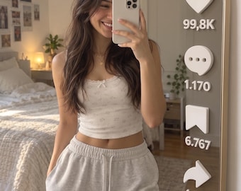 Decorative Mirror Kit in Social Media Style | Viral Social Mirror for Instagram and TikTok Selfies