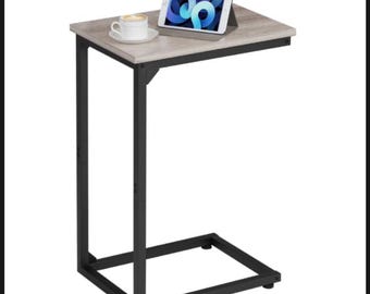 C Shaped Side Table Sofa End Table Small Space Bedside Table