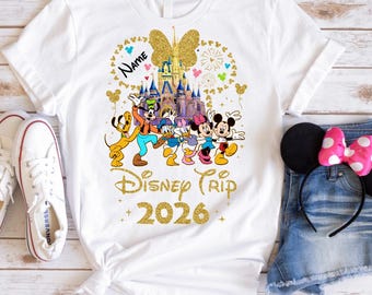 Disney 2026 Personalization Shirts, Custom Disney Trip 2026 Shirt, Disneyworld Shirts,Disney Squad Shirt,Disney Trip 2026 Tee,Disney Family